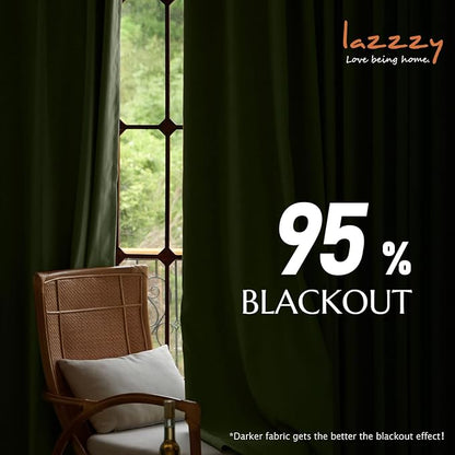 Lazzzy Velvet Green Extra Long Curtains 108 Inches Long Black Out Thermal - Image 6