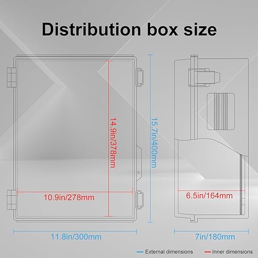 Electrical Junction Box, Ventilated Design, Cable Grommets, Indoor/Outdoor Use - Image 6