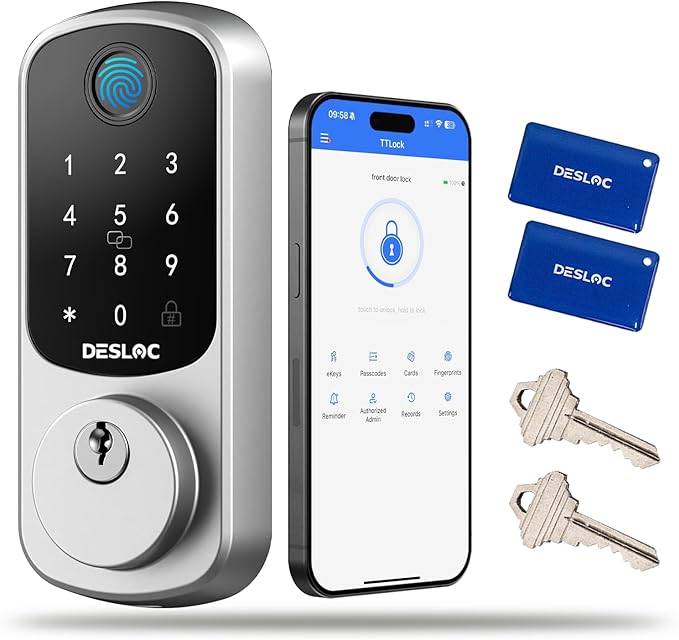 DESLOC Smart Door Lock B200, Smart Deadbolt Lock, Keyless Entry Door Lock by DESLOC