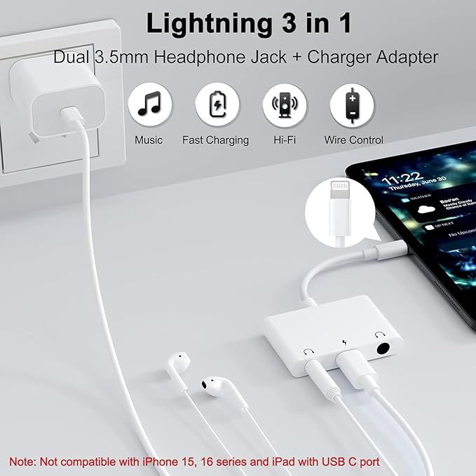 Unitrox 3 in 1 Dual 3.5mm Headphone Jack Adapter - Image 2