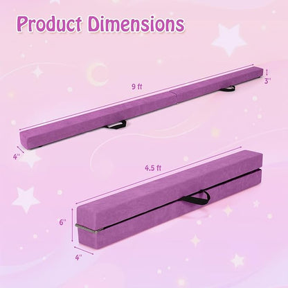 Giantex 7FT/8FT/9FT Balance Beam, Folding Gymnastics Beam w/Carry Handles - Image 7