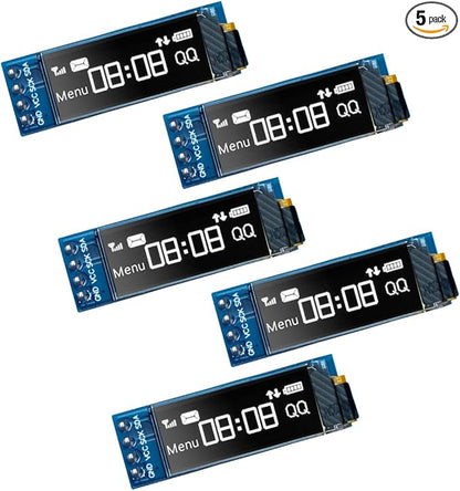 Hosyond 5 Pcs 0.91 Inch I2C OLED Display Module IIC OLED Screen DC 3.3V~5V by Hosyond