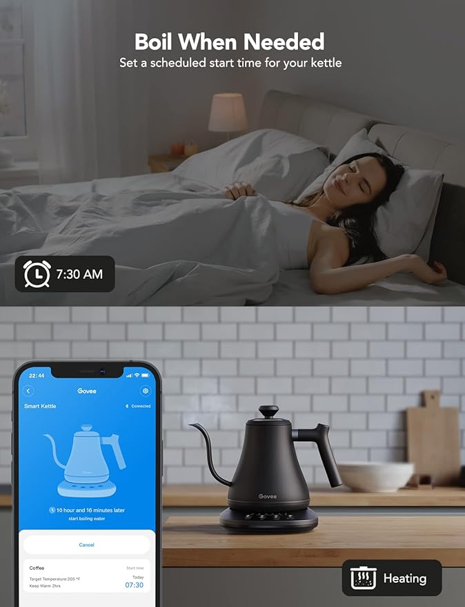 Govee Smart Electric Kettle, WiFi Variable Temperature Gooseneck Pour Over - Image 6