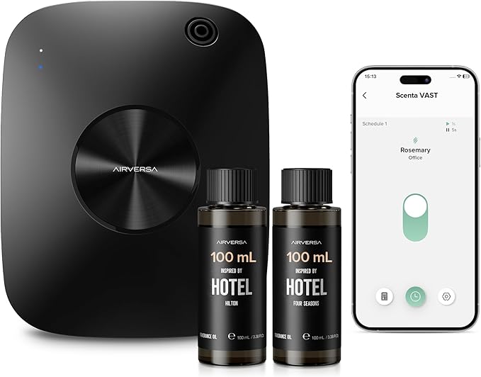 Smart Waterless Essential Oil Diffuser Hotel Scent Starter Kit, 400mL Capacity by Airversa