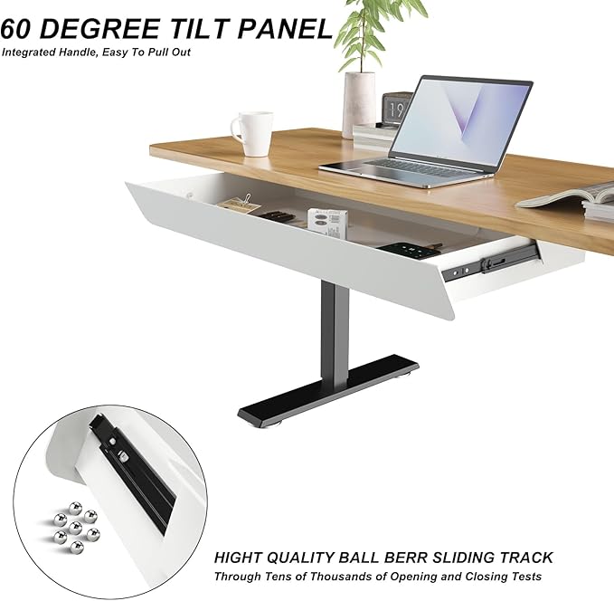 White Large Under Desk Mounted Sliding Drawer - Image 5