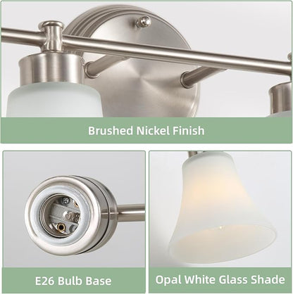 LOUSACE 4 Light Bathroom Vanity Light Brushed Nickel Bathroom Lighting Fixtures - Image 5