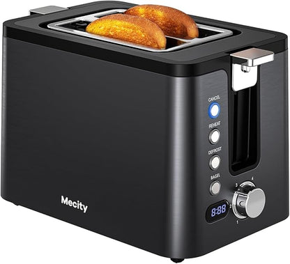Mecity Toaster 2 Slice Stainless Steel Body, Cancel Functions, Warming Rack by Mecity