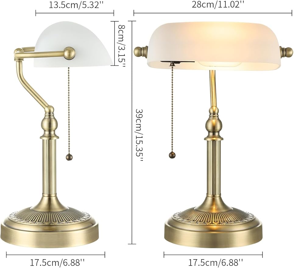 Newrays Traditional Glass Bankers Desk Lamp - Image 5