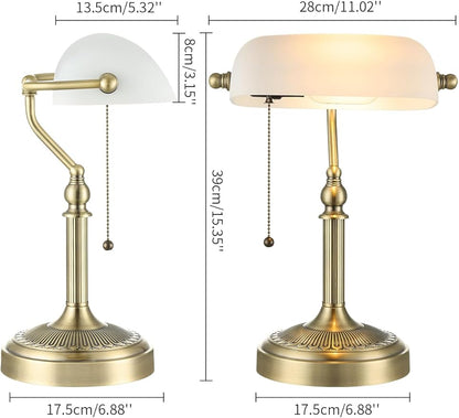 Newrays Traditional Glass Bankers Desk Lamp - Image 5