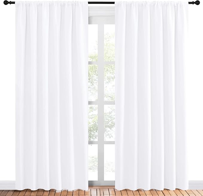 NICETOWN White Curtains, 50% Light Blocking Curtain Panels - Image 2