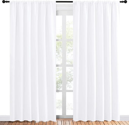NICETOWN White Curtains, 50% Light Blocking Curtain Panels - Image 2