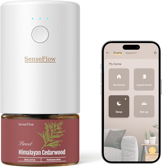 SF101S Pro Smart Waterless Essential Oil Diffuser, Plug in Aromatherapy by SenseFlow