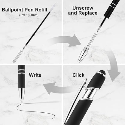 LINFANC 12 Pack Black Silver Ballpoint Pen - Image 6
