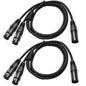 2 Pack XLR Splitter Cable, 1 Maleto 2 Female, 5FT Stereo Mic to L&R Audio by SZLliyxs