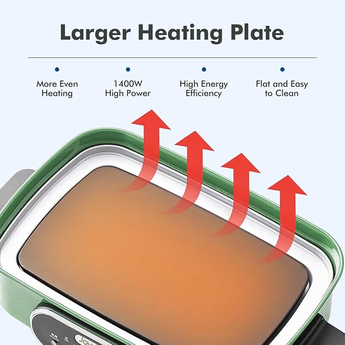 Joydeem 3-in-1 Electric Hot Pot, Non-stick Ceramic Oil Coating, UL Listed - Image 5