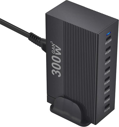 OHLOPL 300W 8-Port GaN PD3.1 Desktop Charging Station | Intelligent Power by Unknown