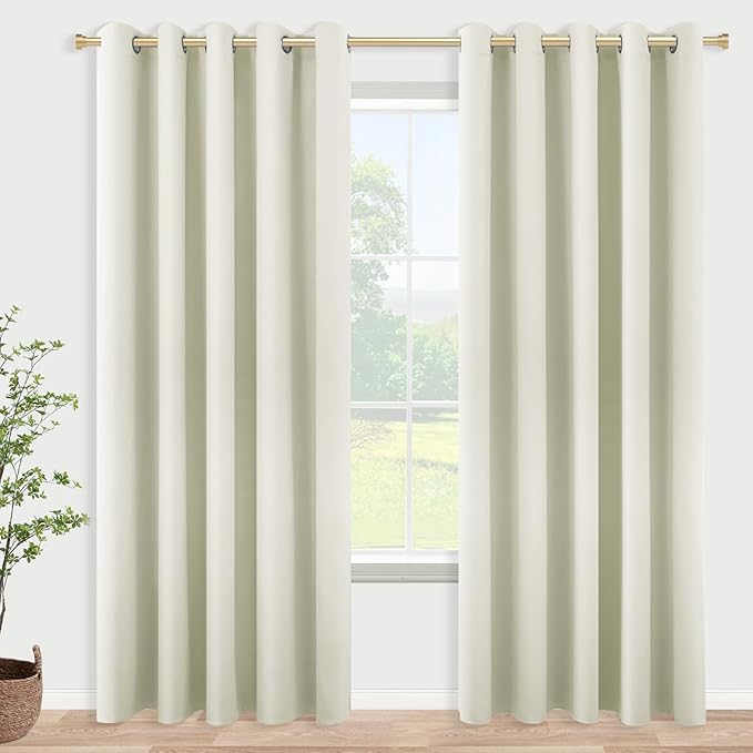 KOUFALL 90 Inch Curtains for Living Room, Extra Wide 72 in Width 72x90 Grommet by KOUFALL