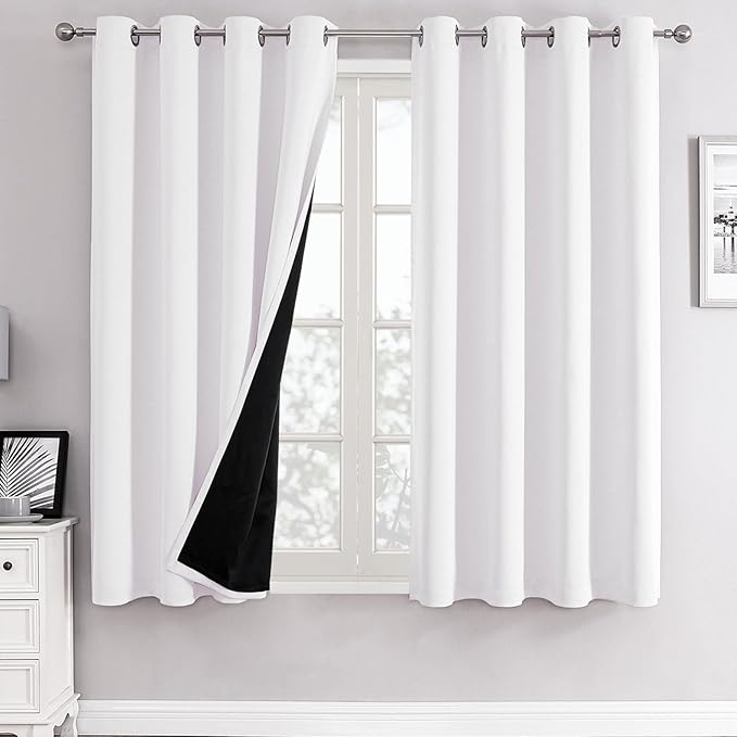 ChrisDowa White 100% Blackout Curtains by ChrisDowa