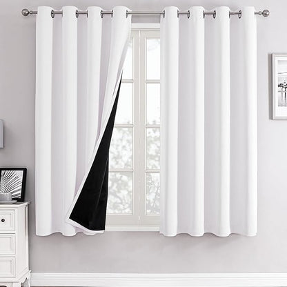 ChrisDowa White 100% Blackout Curtains by ChrisDowa