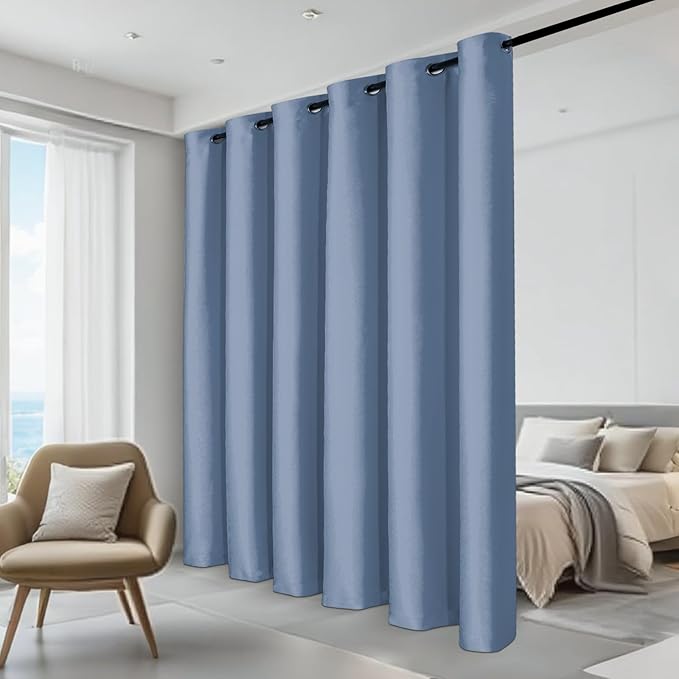 JIUZHEN Blackout Sliding Door Room Divider Curtain, Noise Reducing Window - Image 2