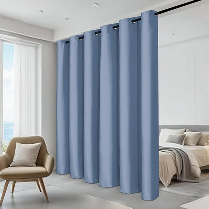 JIUZHEN Blackout Sliding Door Room Divider Curtain, Noise Reducing Window - Image 2