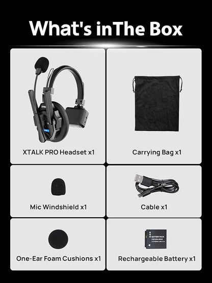 SYNCO XTALK XPRO Wireless Intercom Headset, 2.4GHz Full Duplex Wireless - Image 8