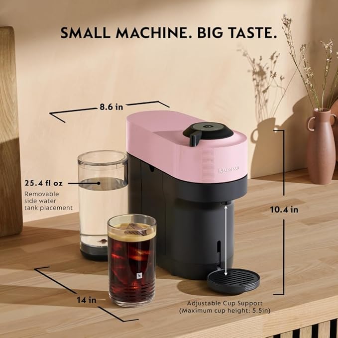 Nespresso Vertuo Pop+ Coffee and Espresso Maker by De'Longhi, Candy Pink - Image 7