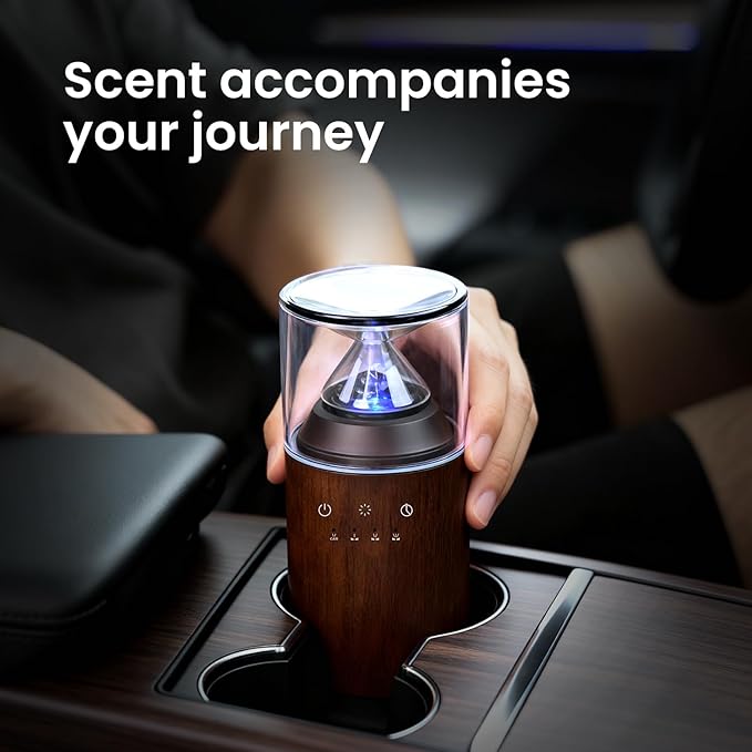 Waterless Nebulizing Essential Oil Diffuser, Real Glass and Solid Wood Portable - Image 8