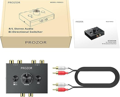 PROZOR RCA Stereo Audio Switcher - 2 in 1 Out R/L Stereo Audio Switch - Image 8