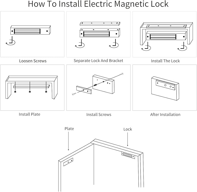 Electric Magnetic Lock with Z and L Bracket 500KG 1200LBS Holding Force - Image 6