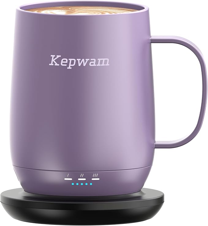 Kepwam Self Heating Coffee Mug T2, 16oz Smart Heated Coffee Mug, 150 Min by Kepwam