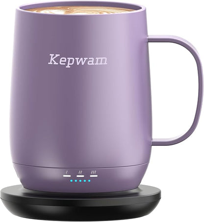 Kepwam Self Heating Coffee Mug T2, 16oz Smart Heated Coffee Mug, 150 Min by Kepwam