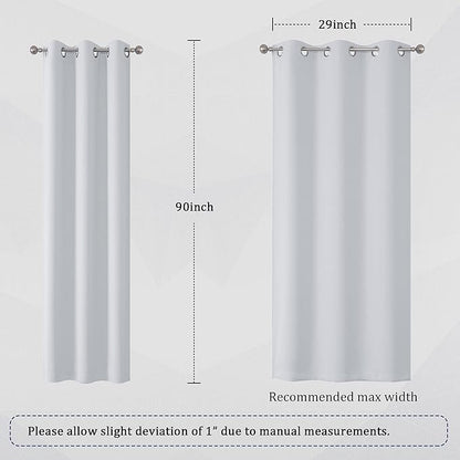 DUALIFE Greyish White Curtains 90 Inches Long - Image 6