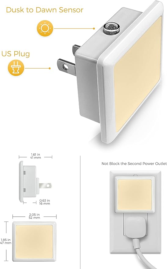 L LOHAS LED Night Lights Plug into Wall, Plug in Night Light, Dusk-to-Dawn - Image 7