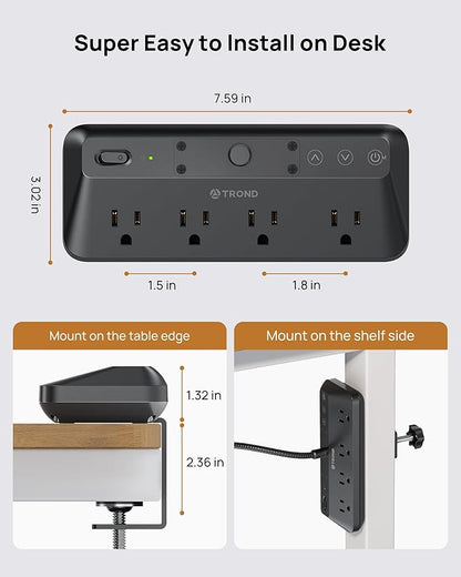 TROND LED Desk Lamp with Clamp Power Strip - Image 6