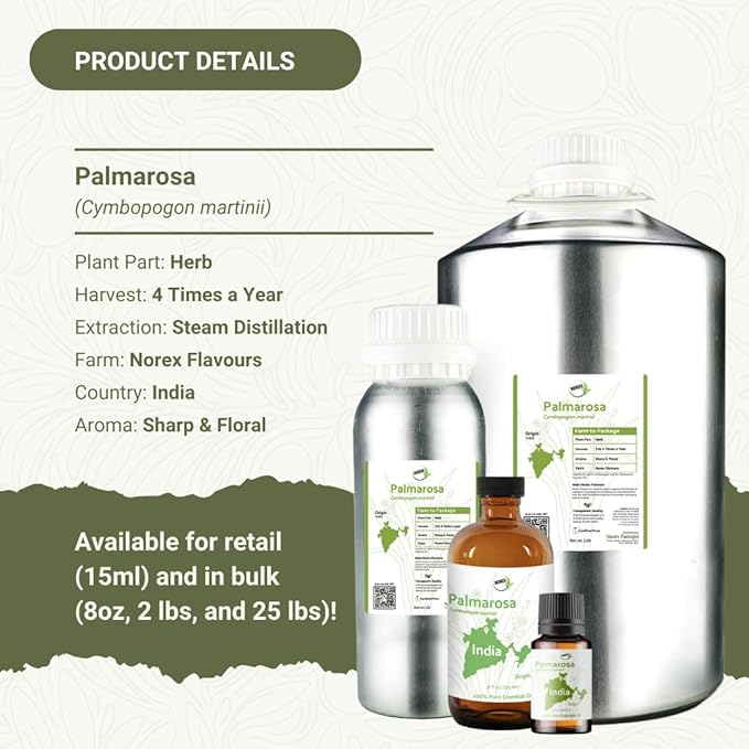 Palmarosa Essential Oil Direct from Norex Flavours India - Image 4
