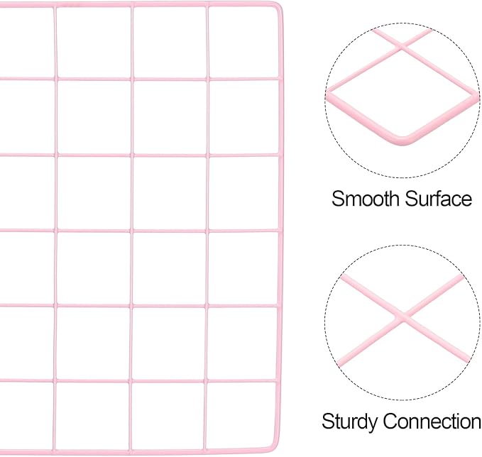 PATIKIL 12"x20" Wire Grid Panel, 2 Pack Board Photo Pictures Memo Display Grid - Image 3