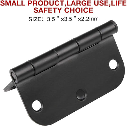 TDCHINGES 30 Pack Rounded Matte Black Door Hinges 3.5 Inch 5/8" Radius Interior - Image 5