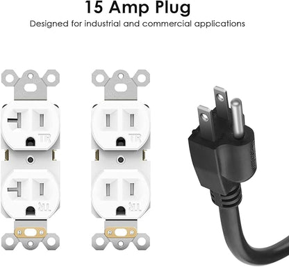 JUNNUJ Heavy Duty 20 Amp Surge Protector 4800J, Garage Metal 8 Outlets 12 Gauge - Image 3