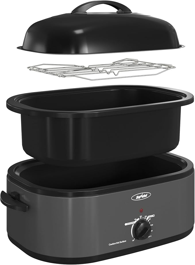 Sunvivi Roaster Oven with Self-Basting Lid, 20 Quart Electric Roaster with by WeGetLife