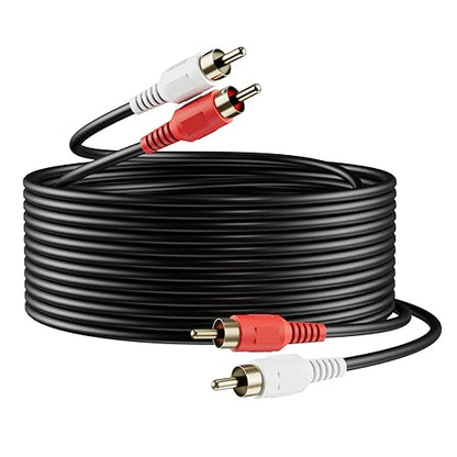 Sjorks RCA Cable 6ft, 2RCA Male to 2RCA Male, Audio Stereo Subwoofer Cable by Sjorks
