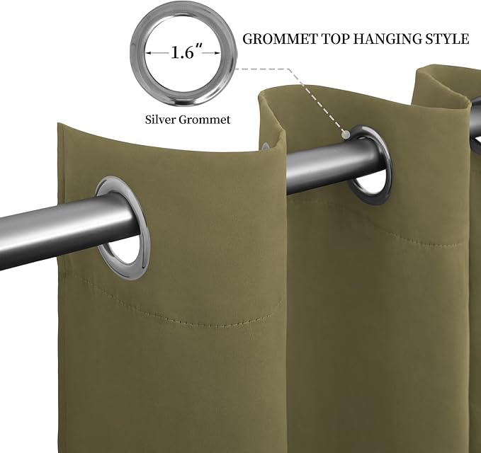 Easy-Going Blackout Curtains for Bedroom, Solid Thermal Insulated Grommet and - Image 5