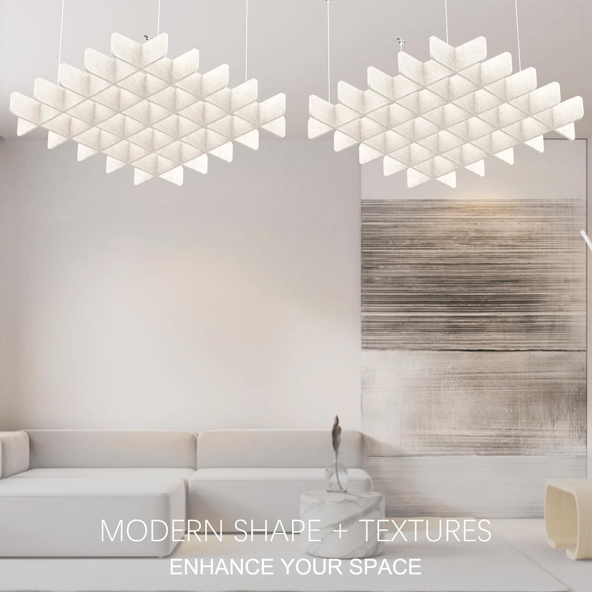 Acoustic Ceiling Panels Sound Absorbing Panels, Square Light Beige