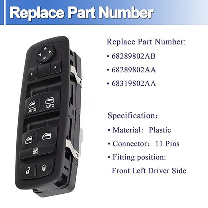 68289802AA Master Power Window Switch Front Left Driver Side Fits - Image 2