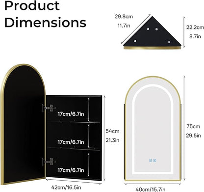 LED Corner Medicine Cabinet - Image 2