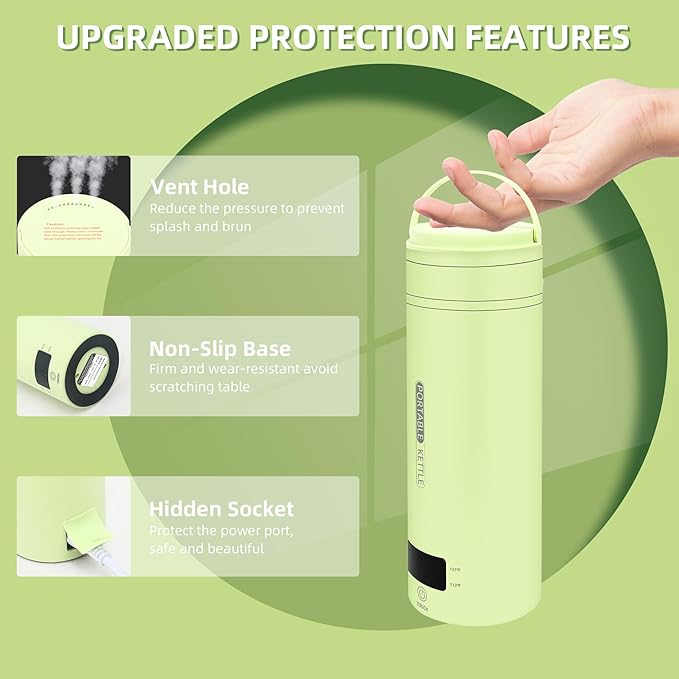 Travel Electric Kettle Portable Small Mini Tea Coffee Kettle Water Boiler - Image 6