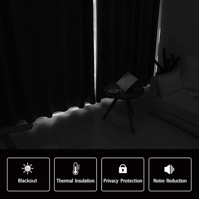 DWCN Blackout Curtains for Bedroom, Room Darkening Thermal Insulated Living - Image 2