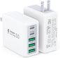 50W USB C Wall Charger Block, 5-Port Type C Fast Charging Brick Cube Dual PD by Qwinjwin
