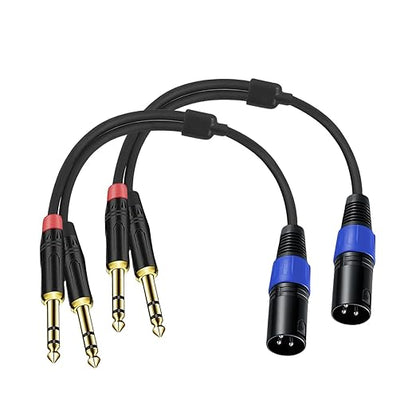 Jozzai 2Pack 6.35mm Dual TRS to XLR Male Cable by Jozzai