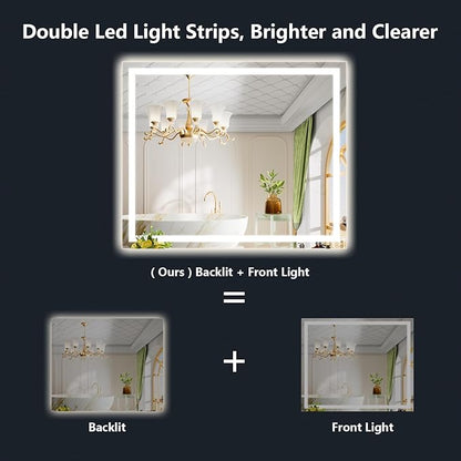 YEELAIT 44x32 Inch LED Bathroom Mirror - Image 2